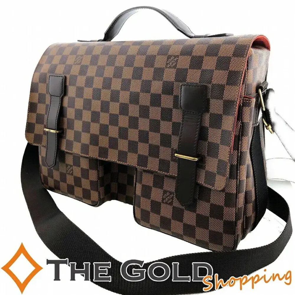 Louis Vuitton Broadway Damier Crossbody Bag Canvas Leather Brown
